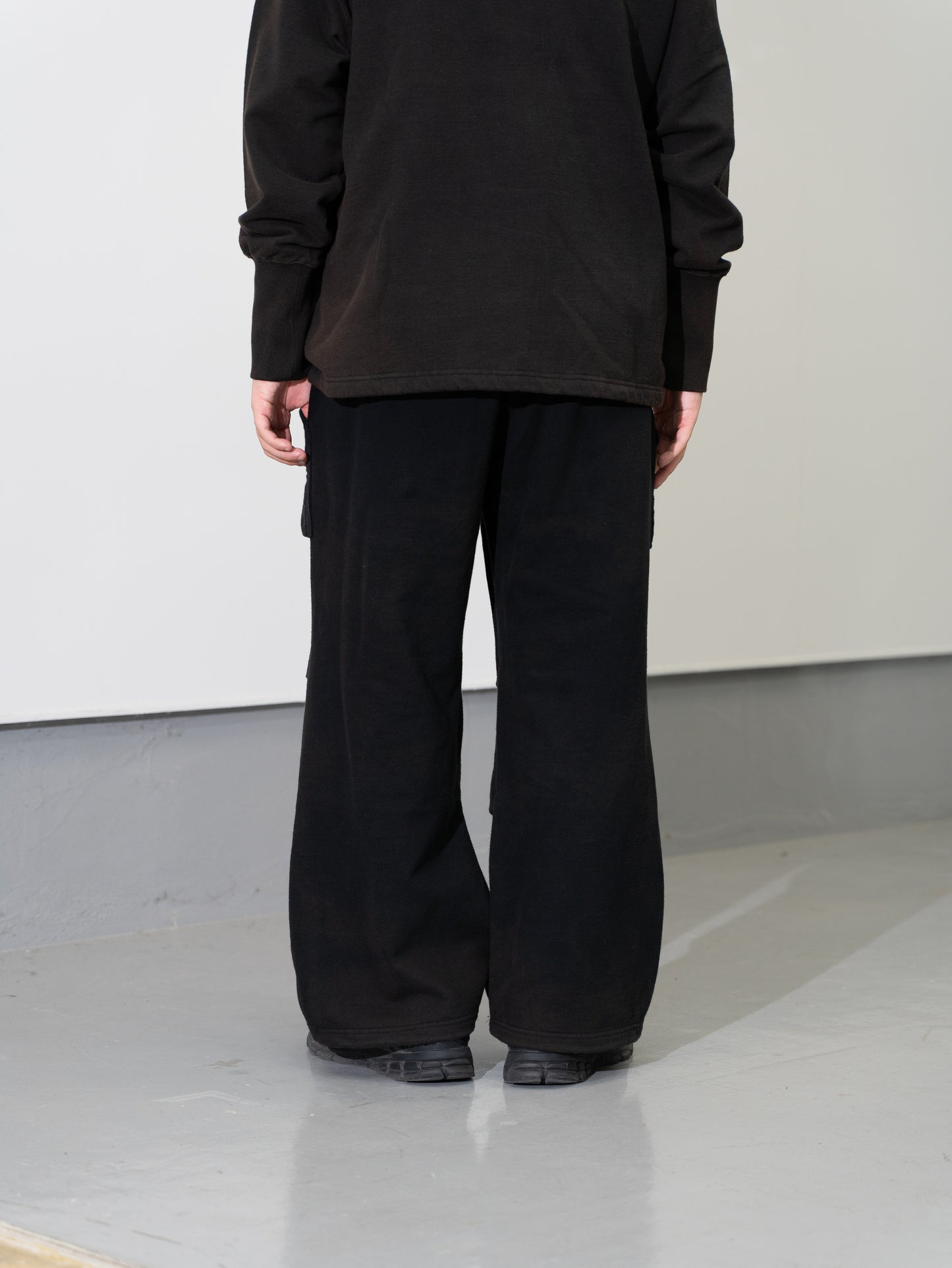 REIMAGINED NEWBOY FLEECE-LINED SWEATPANTS - BLEACHED BLACK