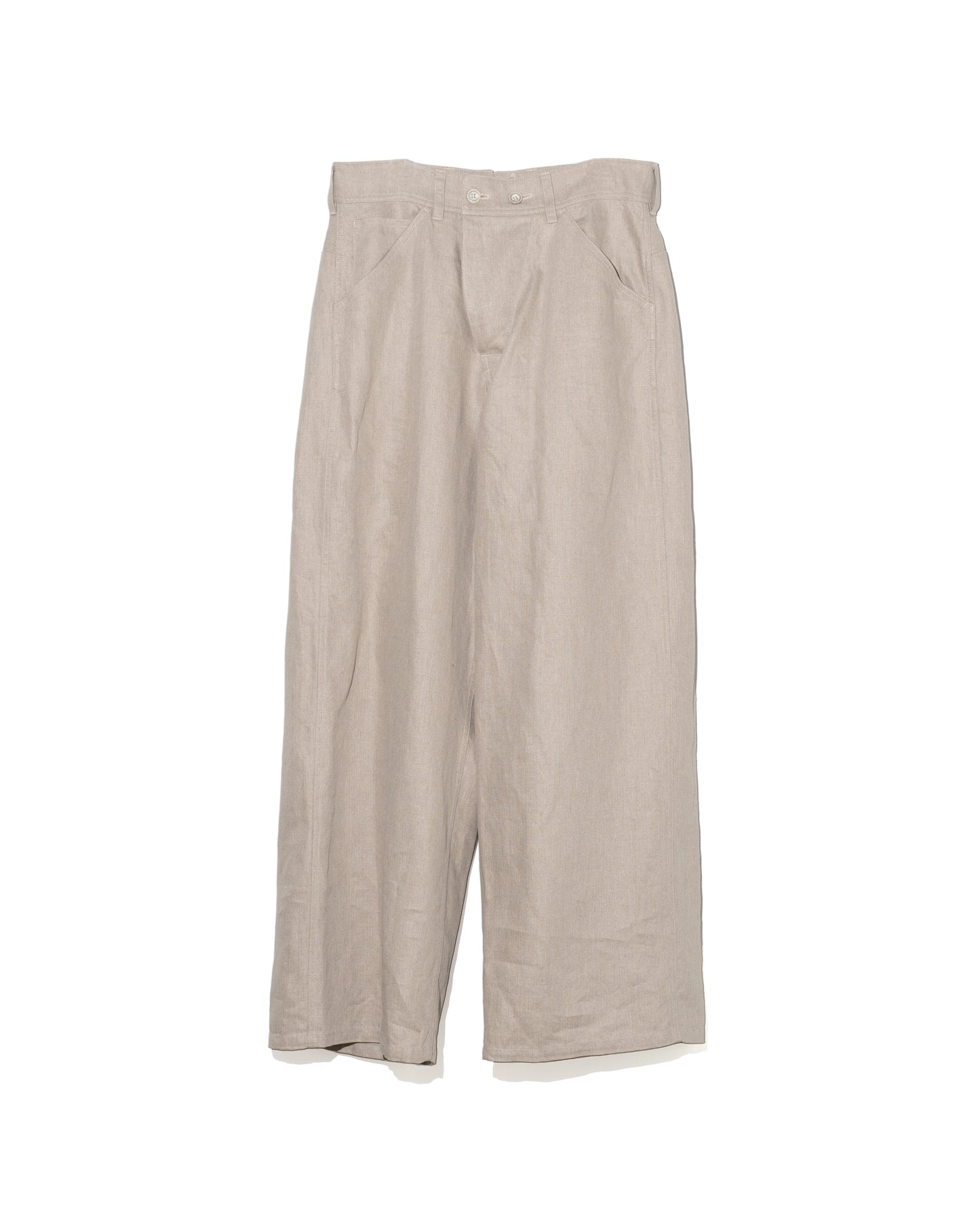 BACK ADJUST PANTS / HERRINGBONE - ECRU