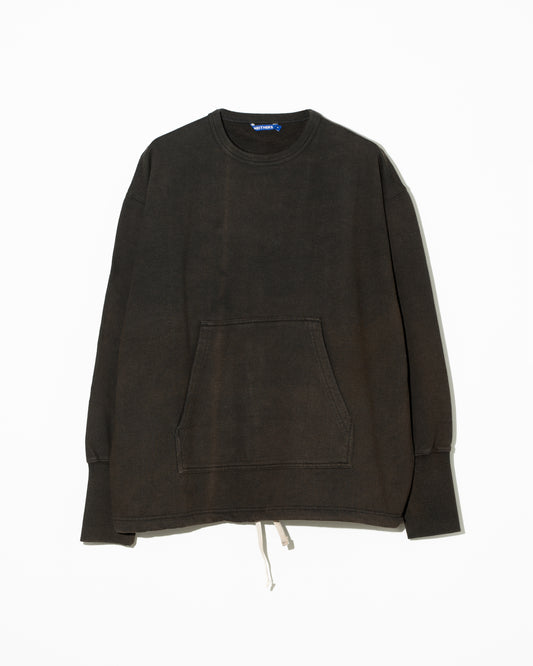 REIMAGINED NEWBOY FLEECE-LINED SWEATSHIRT - BLEACHED BLACK
