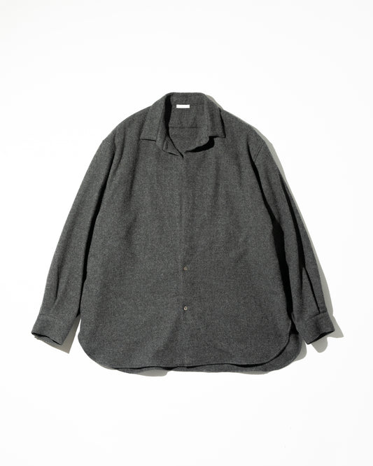 CASHMERE SHIRT JACKET - CHARCOAL GRAY