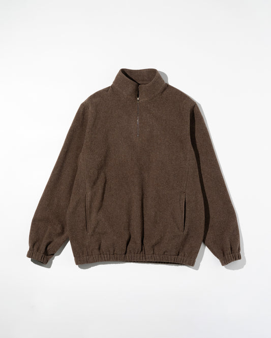 BRUSHED WOOL PULLOVER - BROWN