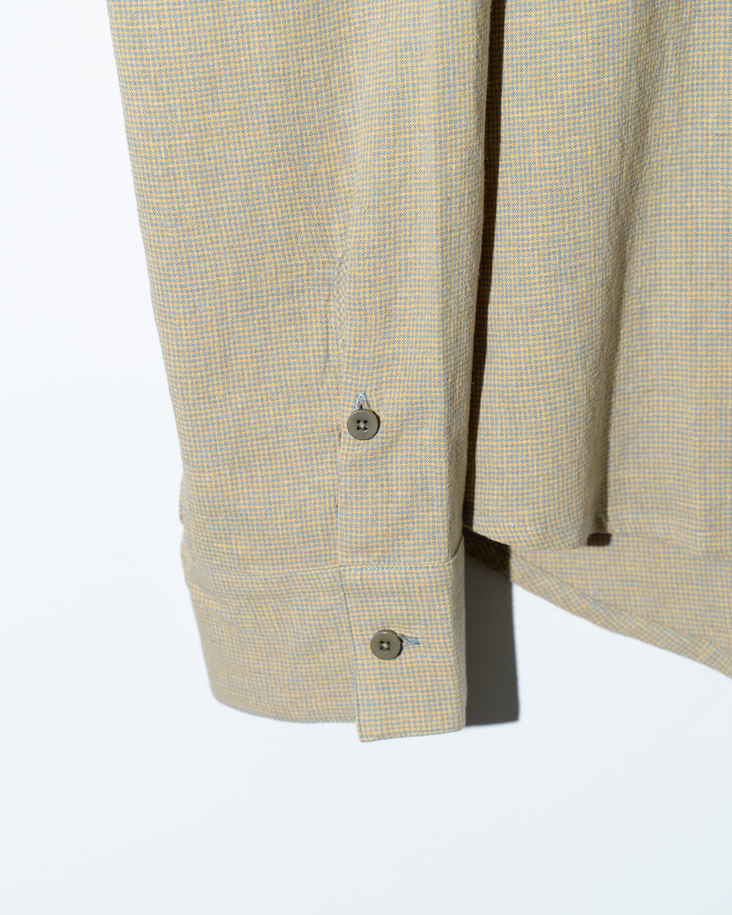 LINEN COTTON RANDAM COLOR HOUNDSTOOTH SHIRT LS - YELLOW×GRAY