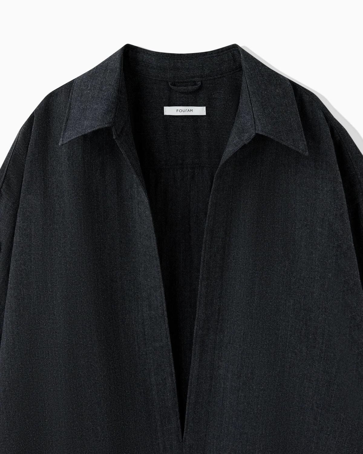 HERRINGBONE VAREUSE SHIRT - DARK GRAY