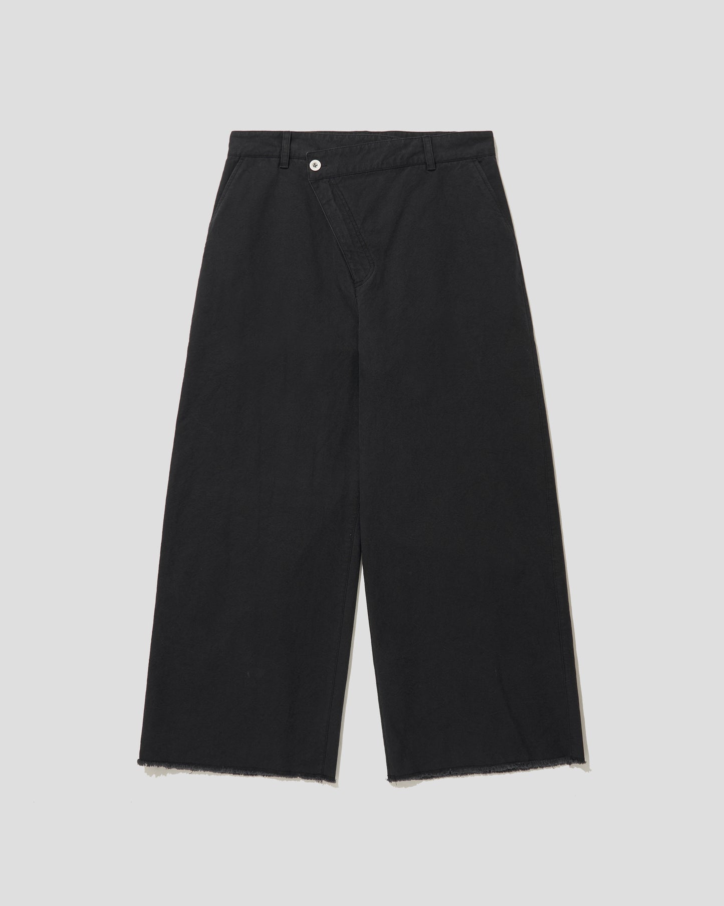 COTTON CATION TWIST WIDE PANTS - CHARCOAL GREY