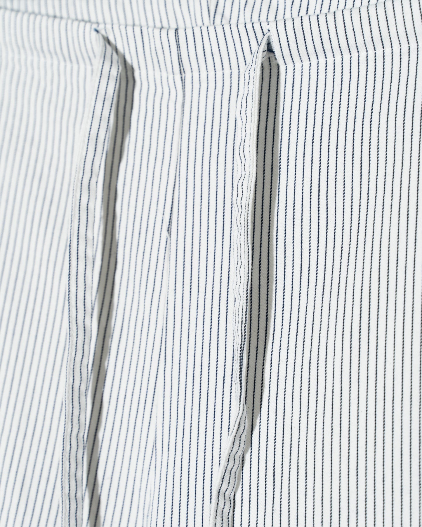 STRIPE WAIST CORD WIDE PANTS - WHITE