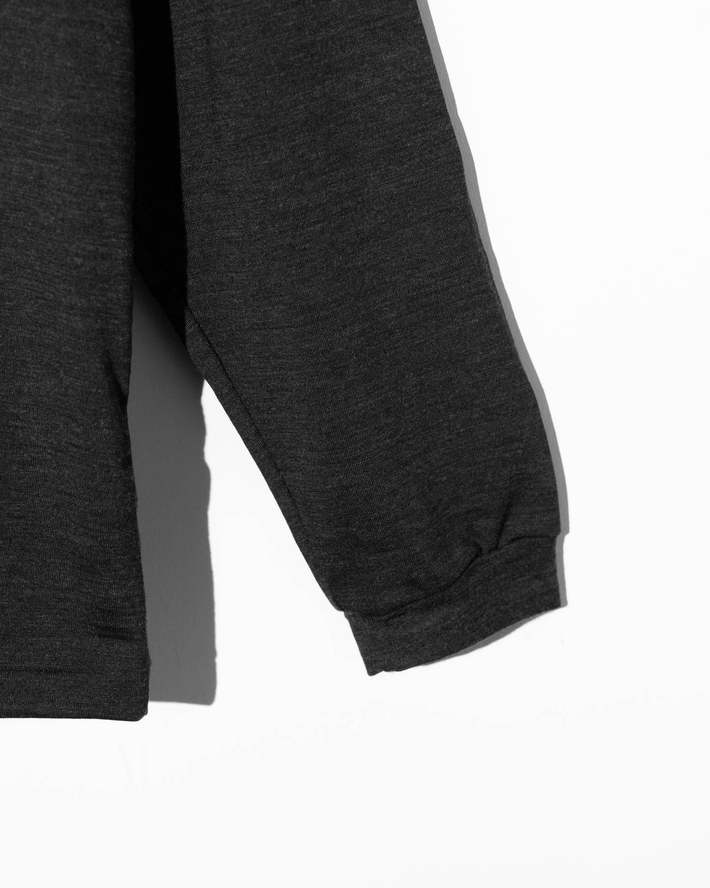 WASHABLE WOOL L/S T-SHIRT - CHARCOAL GRAY