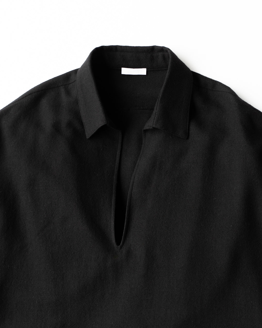 SOFT WOOL SKIPPER SHIRT - BLACK