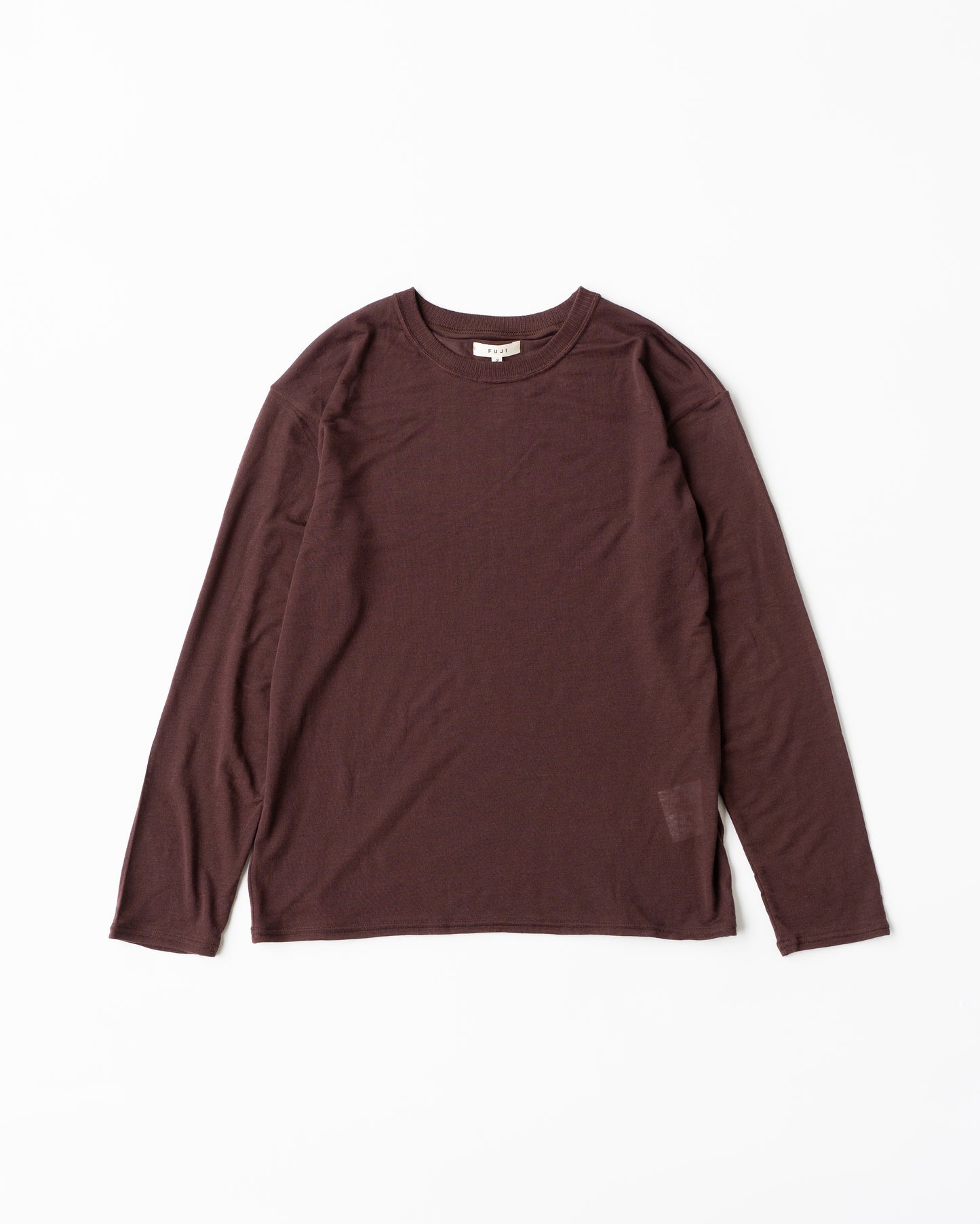 CASHMERE SILK L/S T-SHIRTS (FEMME) - BROWN