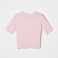 SOFT RIB HALF-SLEEVE TEE - LIGHT PINK
