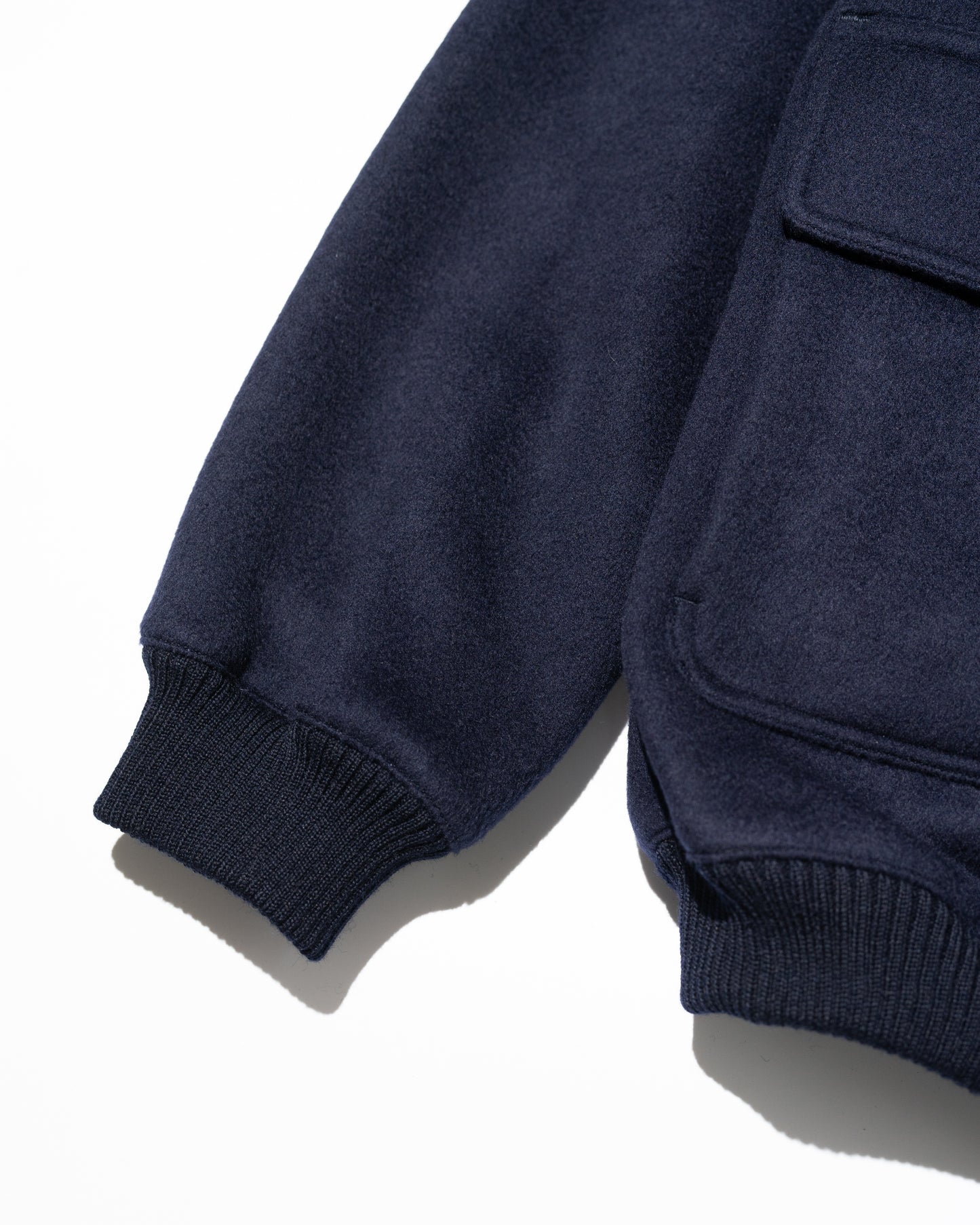 WOOL MELTON BASIC BLOUSON - NAVY