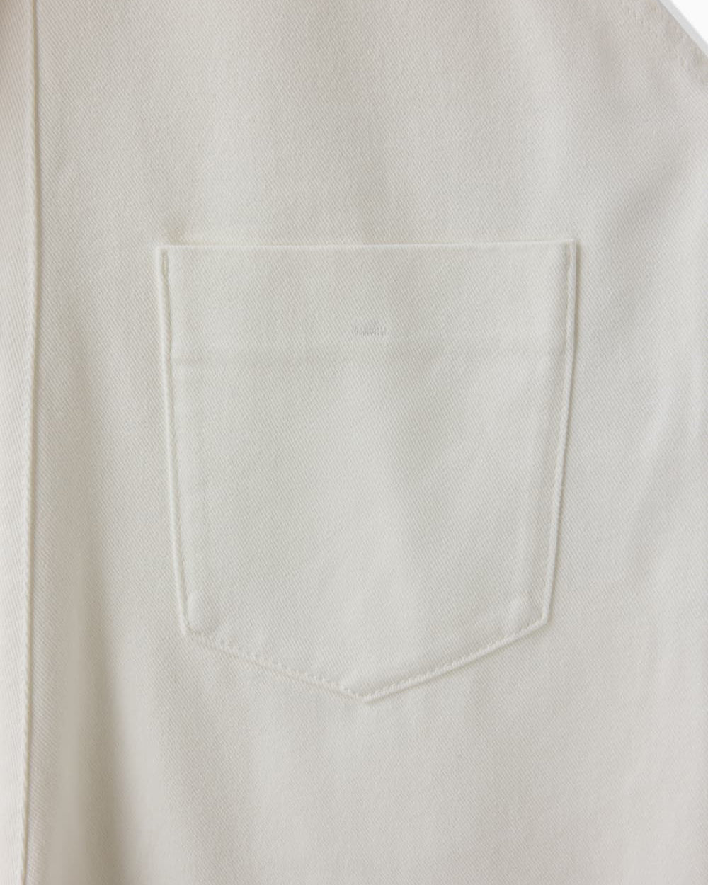 WHITE DENIM SALOPETTE - WHITE