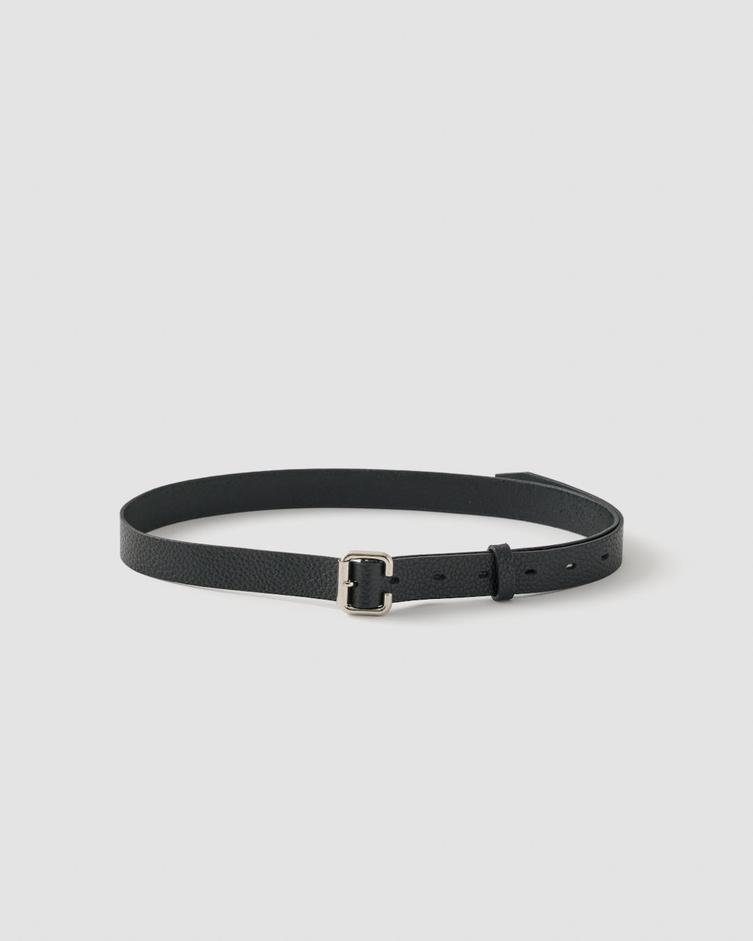 C BUCKLE LEATHER BELT 22MM - SILVER BLACK