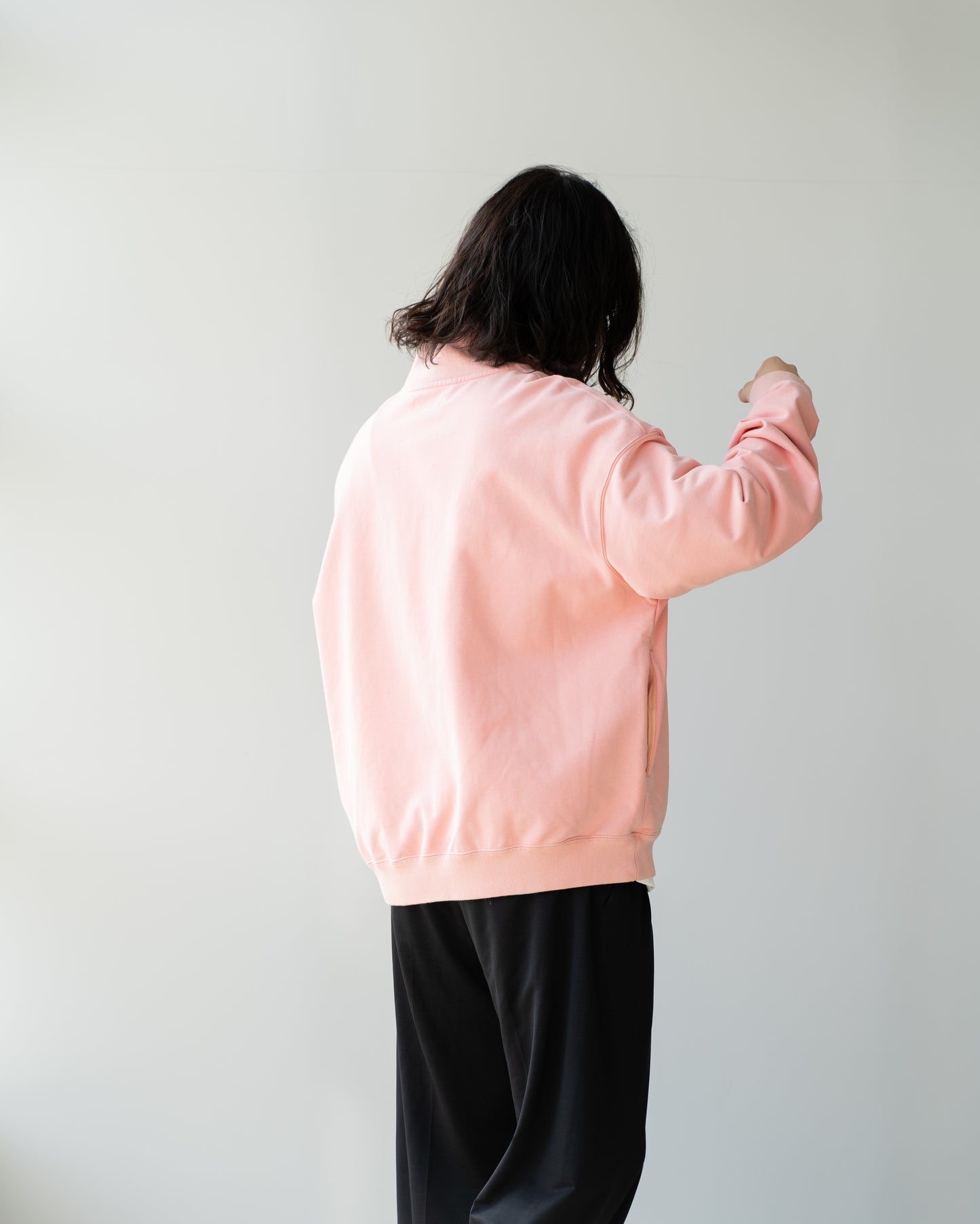 36G SUPER FINE GAUGE HALF ZIP PULLOVER - SALMON PINK