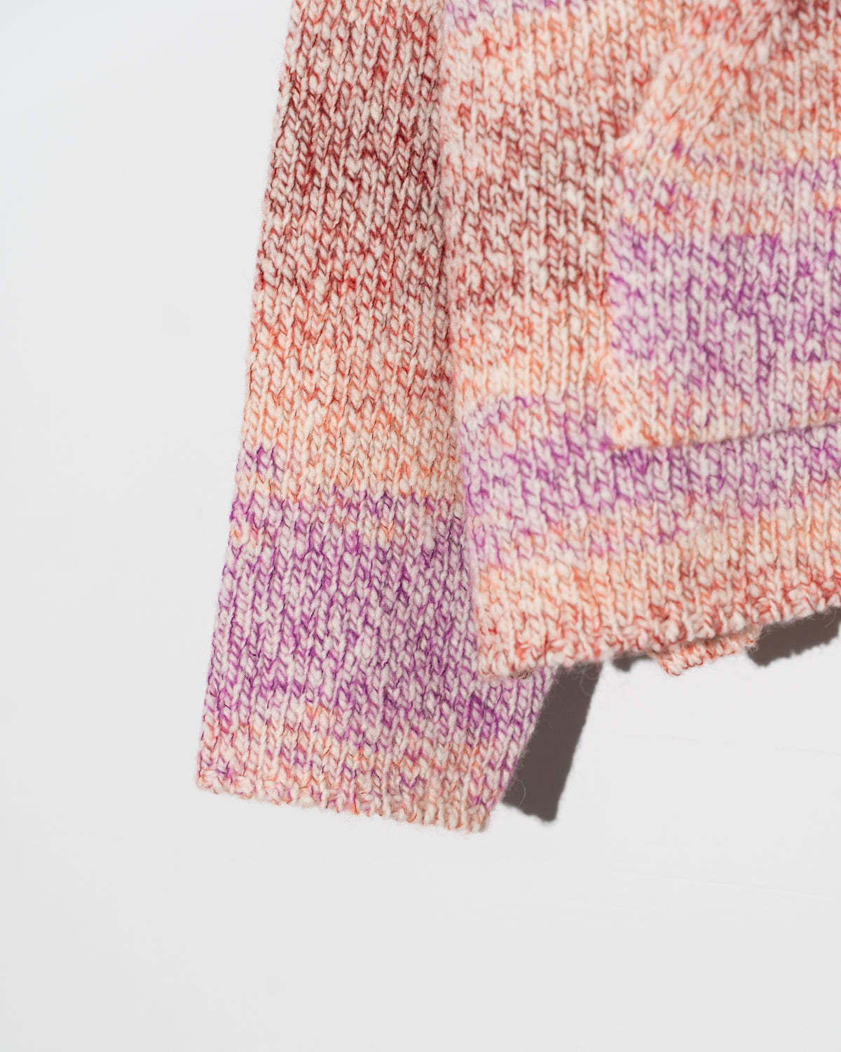 WOOL MEXICAN KNIT PARKA - PINK