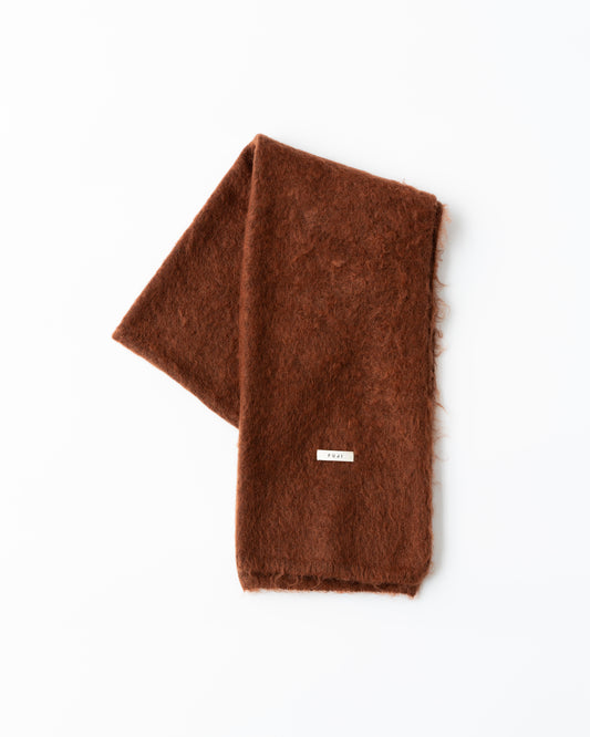 MOHAIR LONG STOLE - BROWN