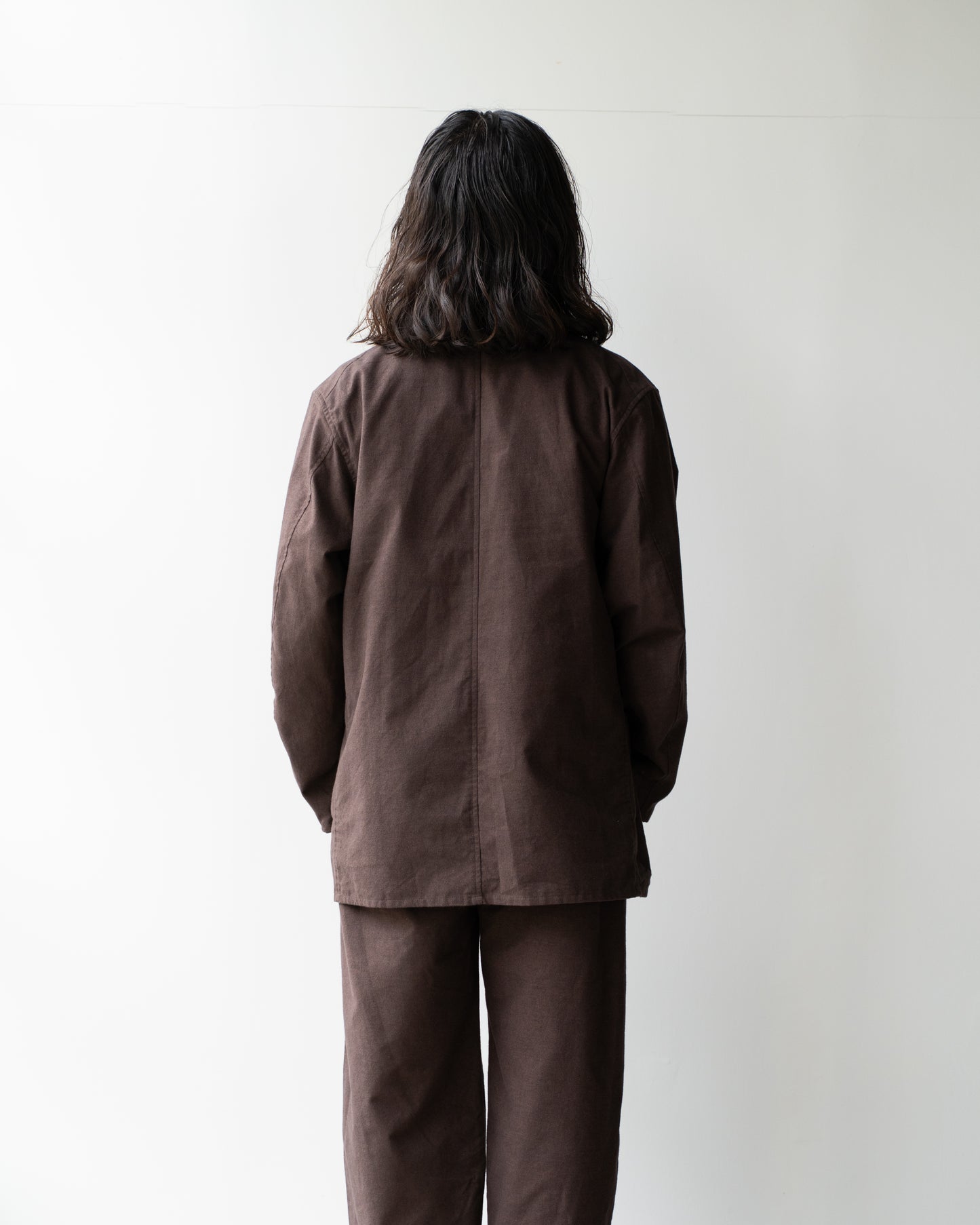 BRUSHED COTTON JACKET - BROWN