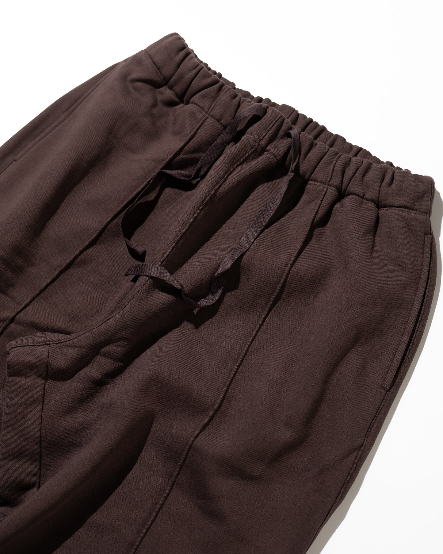PINTUCK JERSEY WIDE PANTS - HICKORYBROWN