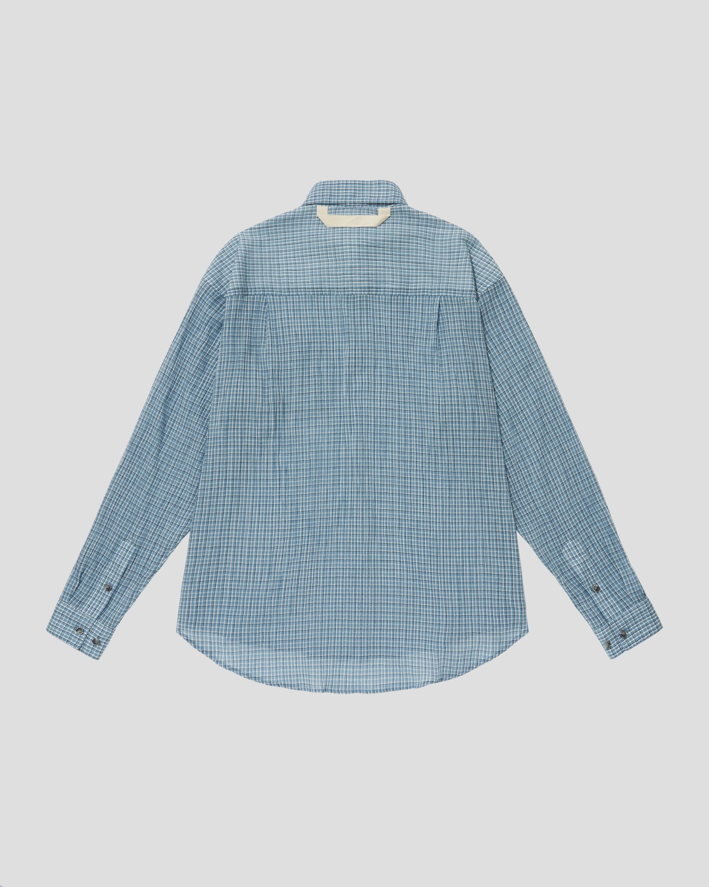 RONACHECK WRINKLE OVERSIZED SHIRTS - LIGHT SKY BLUE