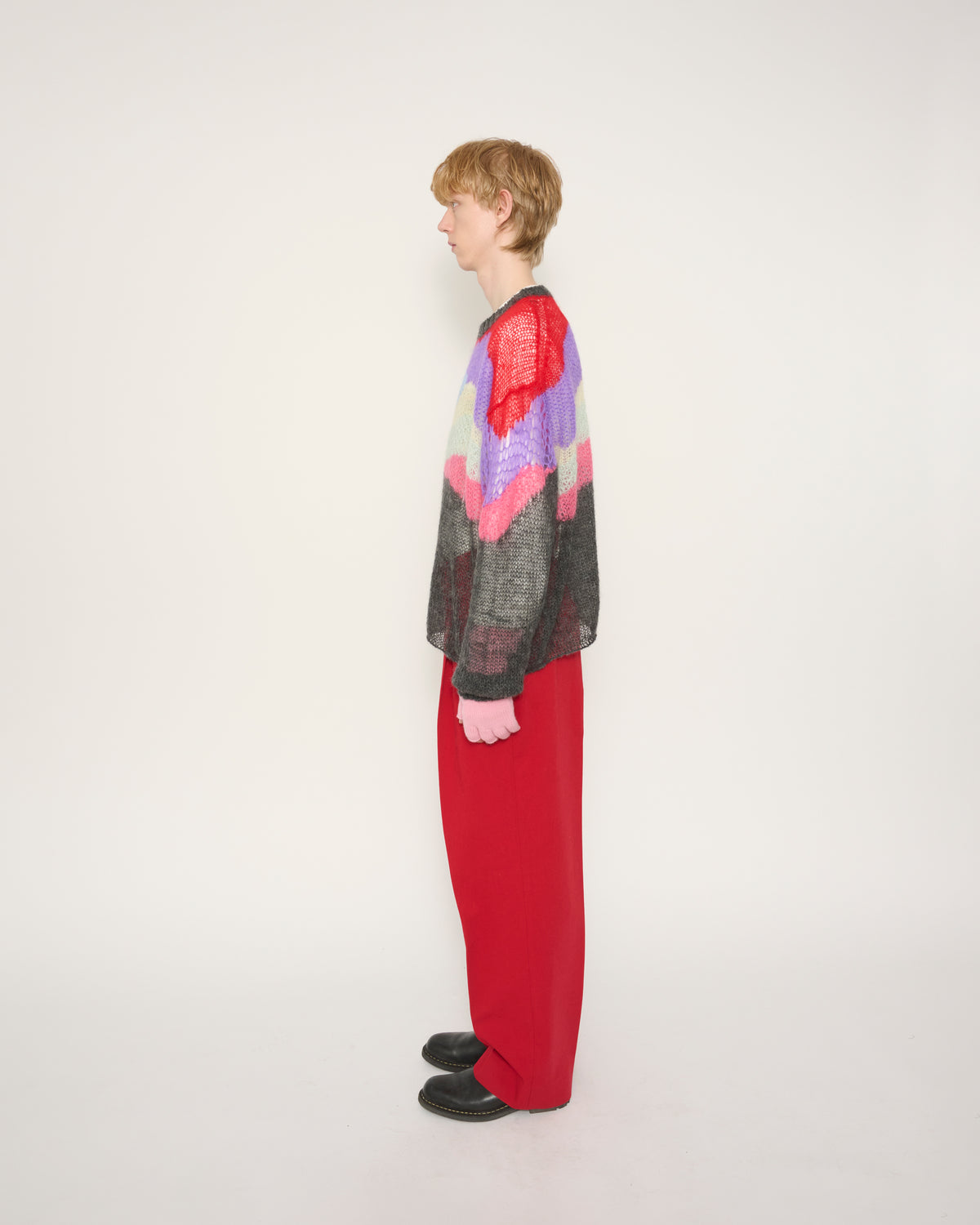 MOHAIR CREW NECK SWEATER - MULTI COLOR