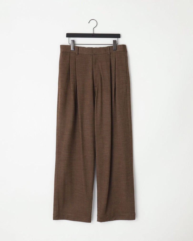 36G WOOL HERRINGBONE TROUSER - BROWN