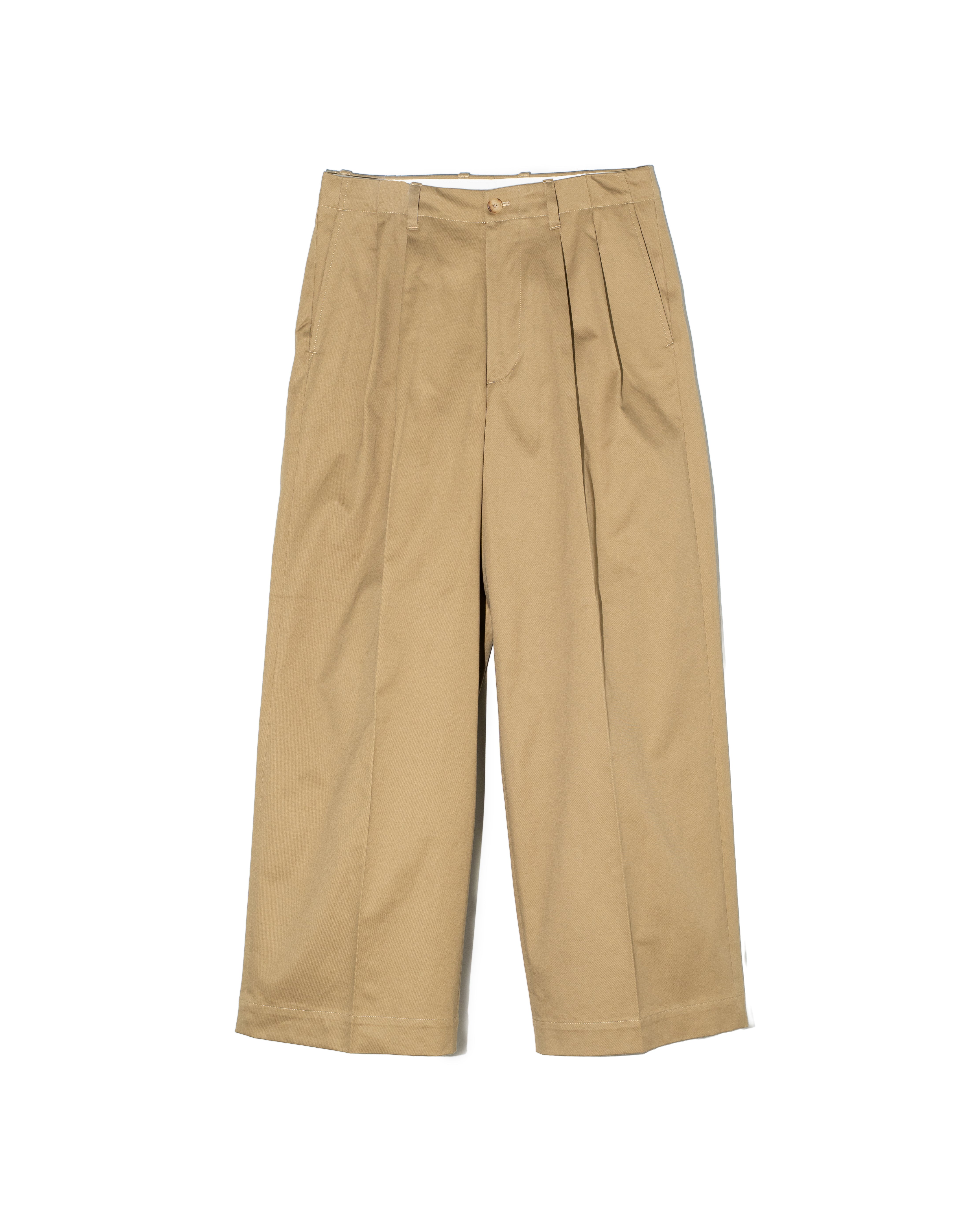 UNIVERSAL PRODUCTS. 2TUCK WIDE CHINO TROUSERS CAMEL | HAKU 公式通販