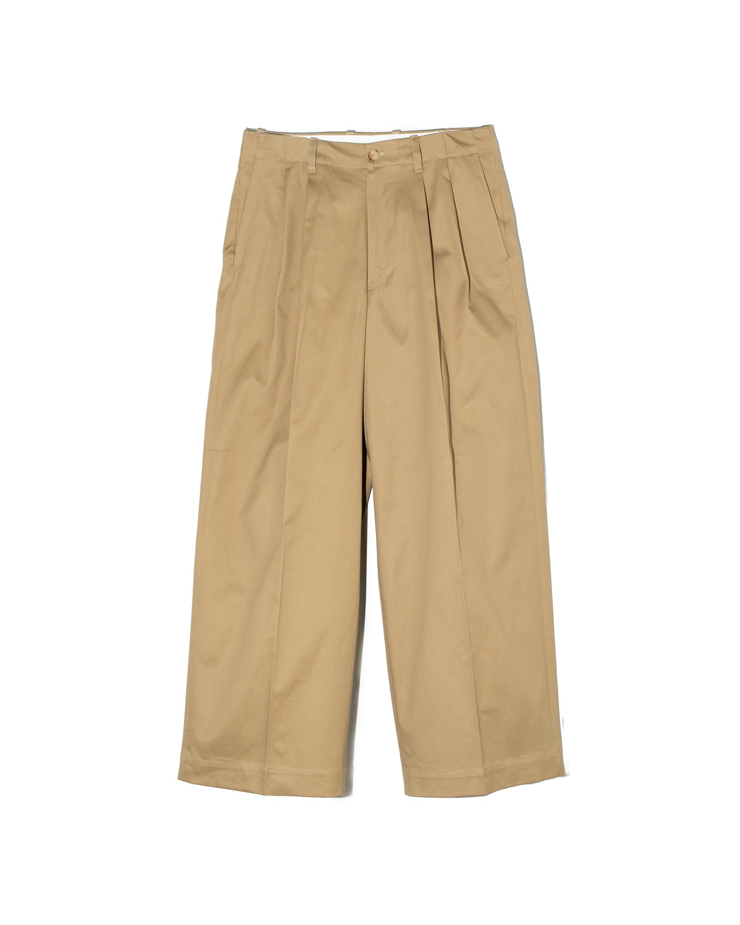 2TUCK WIDE CHINO TROUSERS - CAMEL