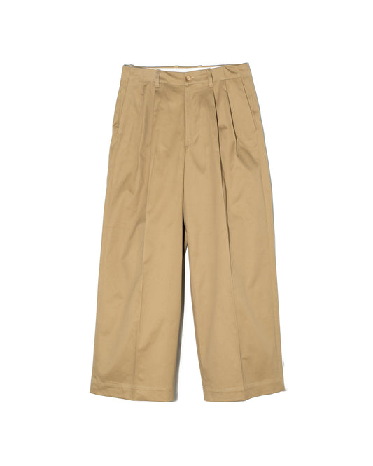 2TUCK WIDE CHINO TROUSERS - CAMEL