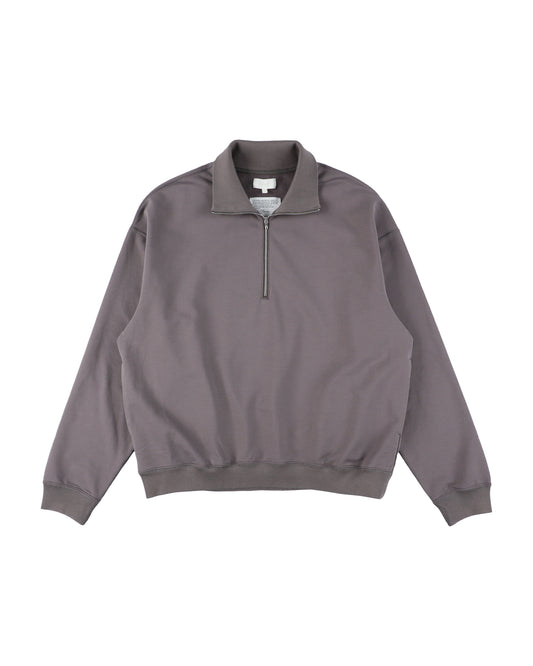 36G SUPER FINE GAUGE HALF ZIP PULLOVER - CHARCOAL