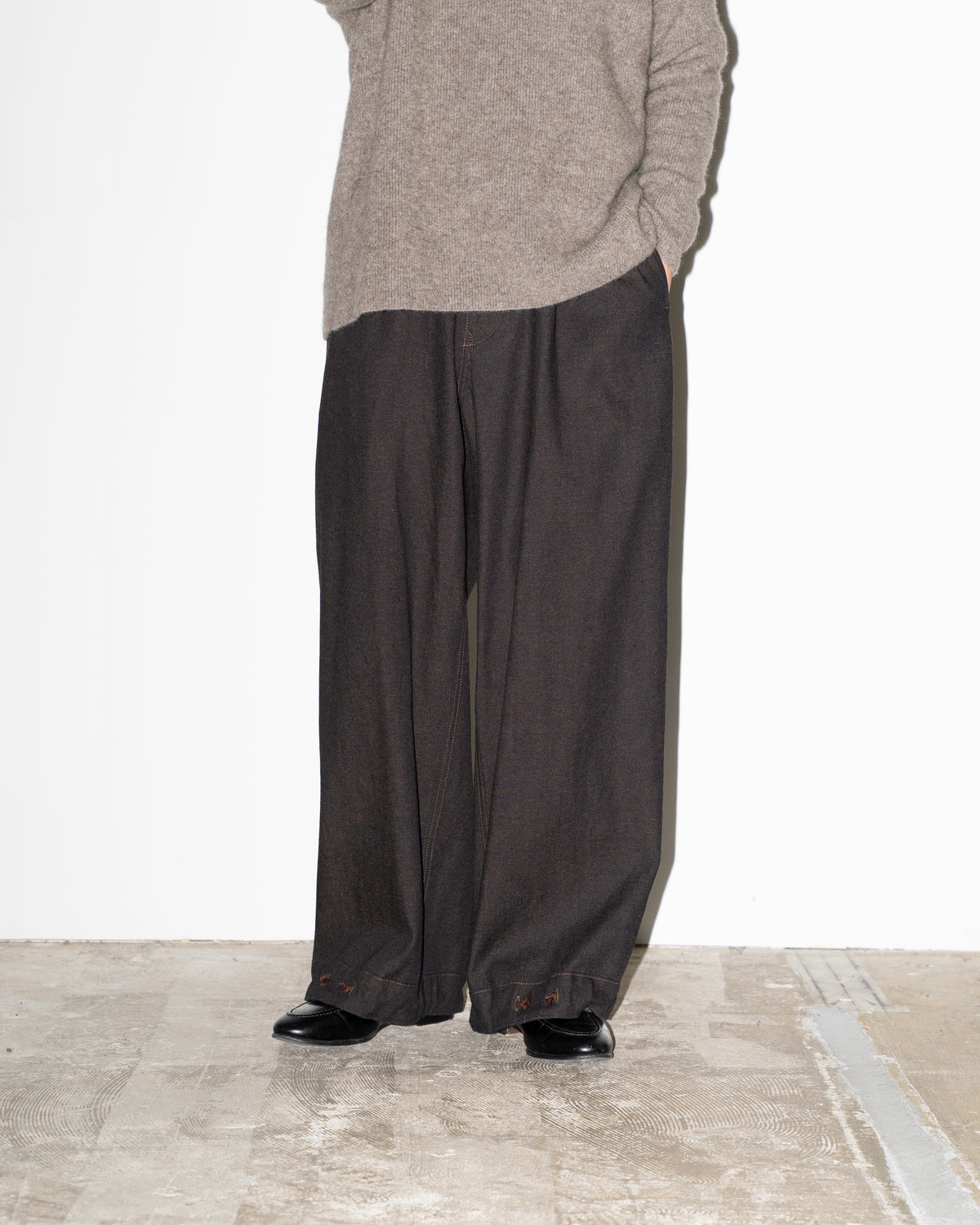 SNOW PT C/W DENIM - DARK BROWN