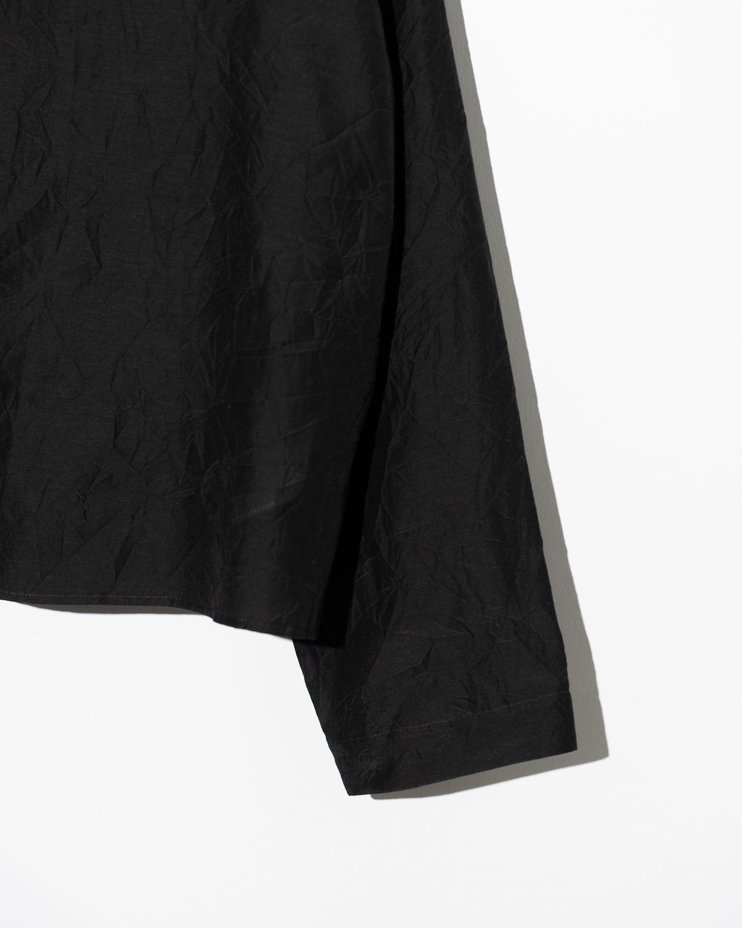 COTTON SILK BLOUSE JACKET - BLACK