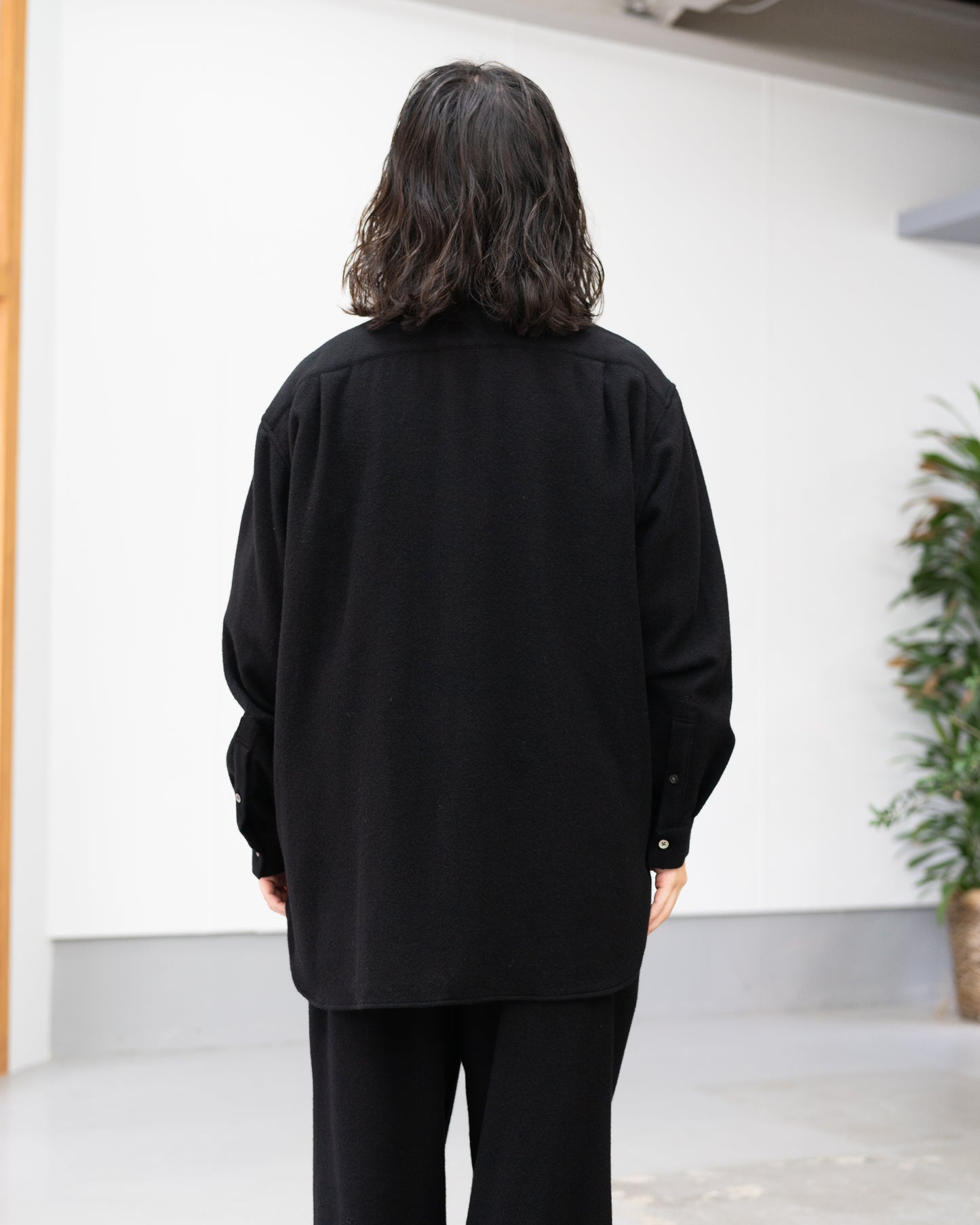 CASHMERE SHIRT JACKET - BLACK