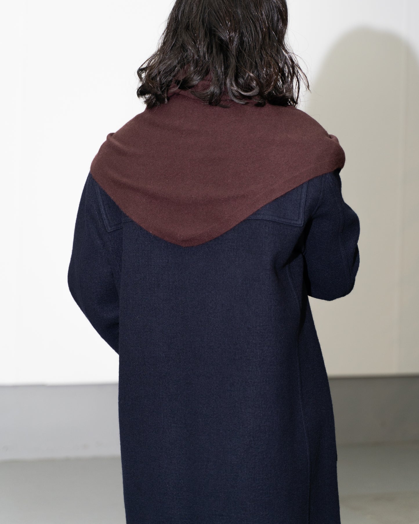 WHITE CASHMERE SCARF - BROWN