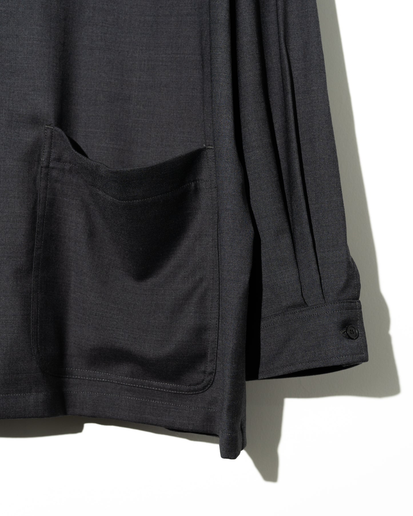 WOOL SILK CHORE JACKET - CHARCOAL GRAY