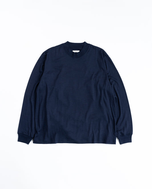 WOOL L/S T-SHIRTS - NAVY
