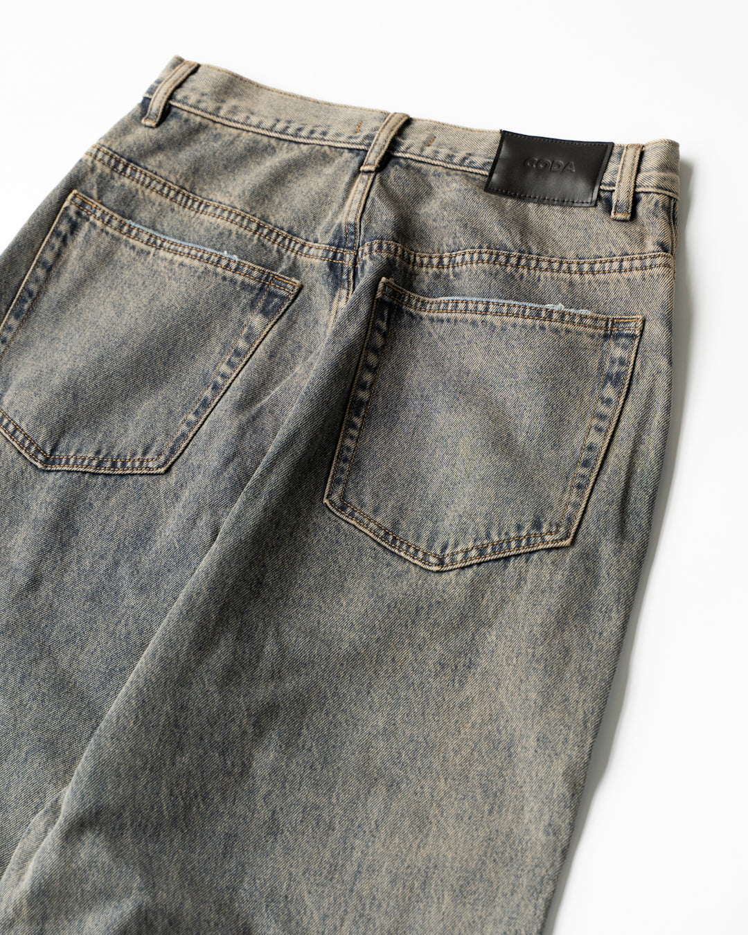GREY ACID WASH EXTENDED CUT LUFT JEANS - GREY ACID WASH