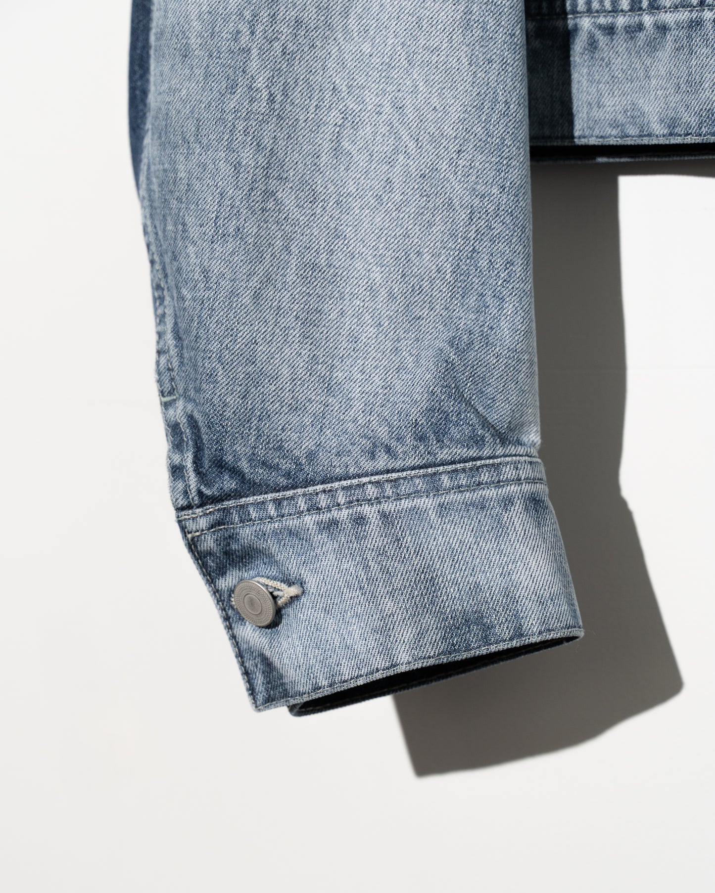 TWO-TONE DENIM BLOUSON - SAX BLUE