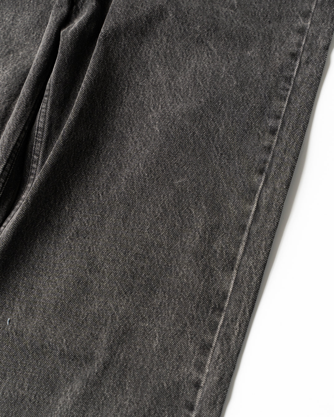 BLACK ACID WASH BREAK CUT STRAIGHT JEANS - BLACK ACID WASH