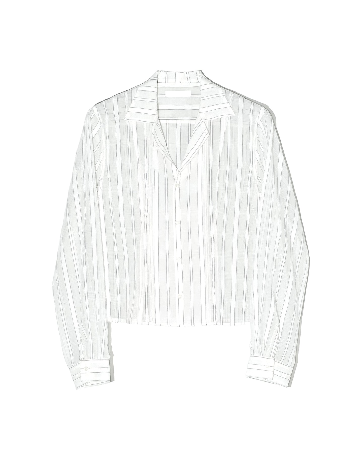SHEER STRIPE SHIRT - WHITE