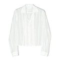 SHEER STRIPE SHIRT - WHITE