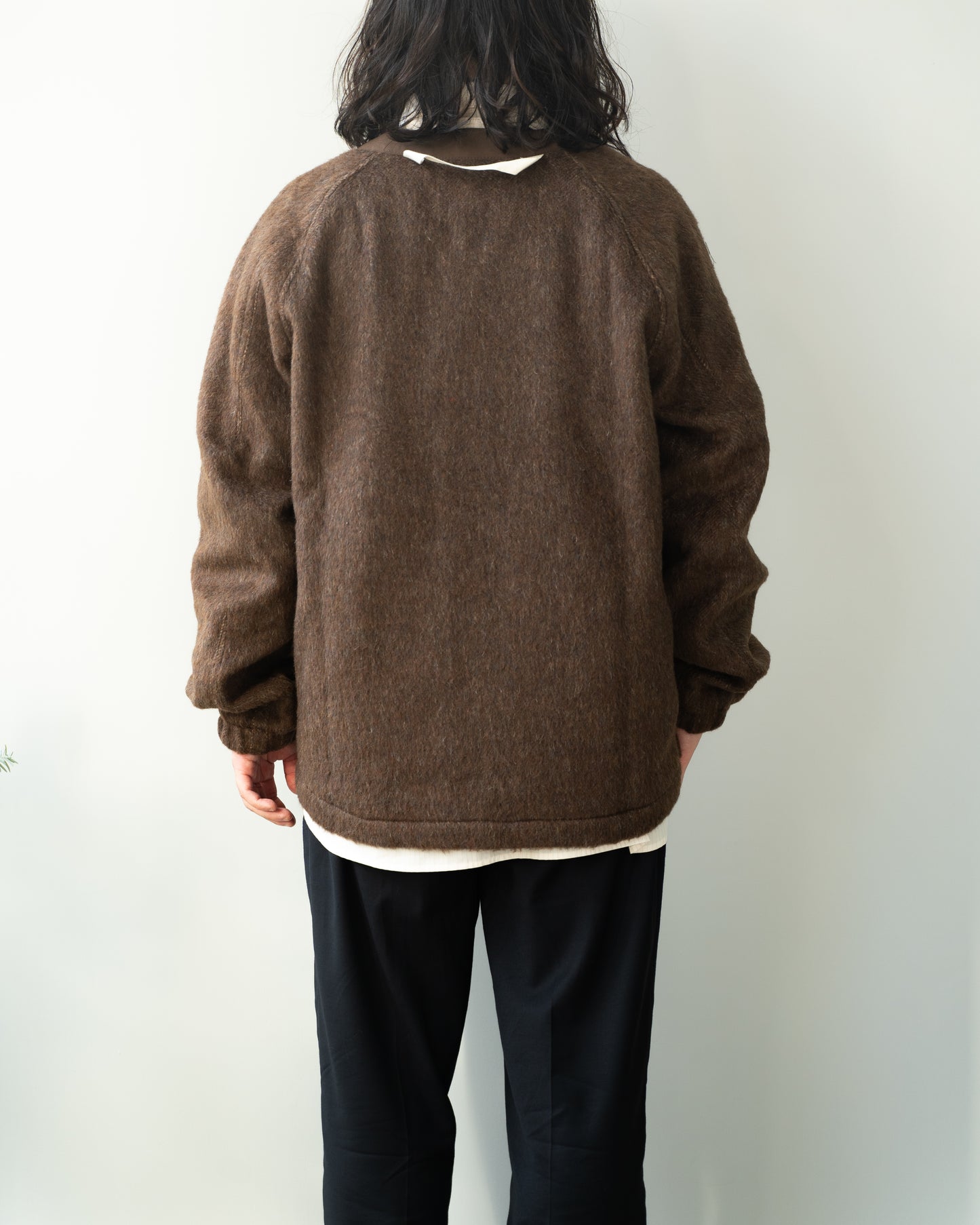 WOOL BLEND MELTON BERKUT CARDIGAN - VAN DYKE BROWN