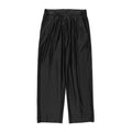 28G SILK RAMIE GLITTERY STRIPE TUCK EASY PANTS - BLACK