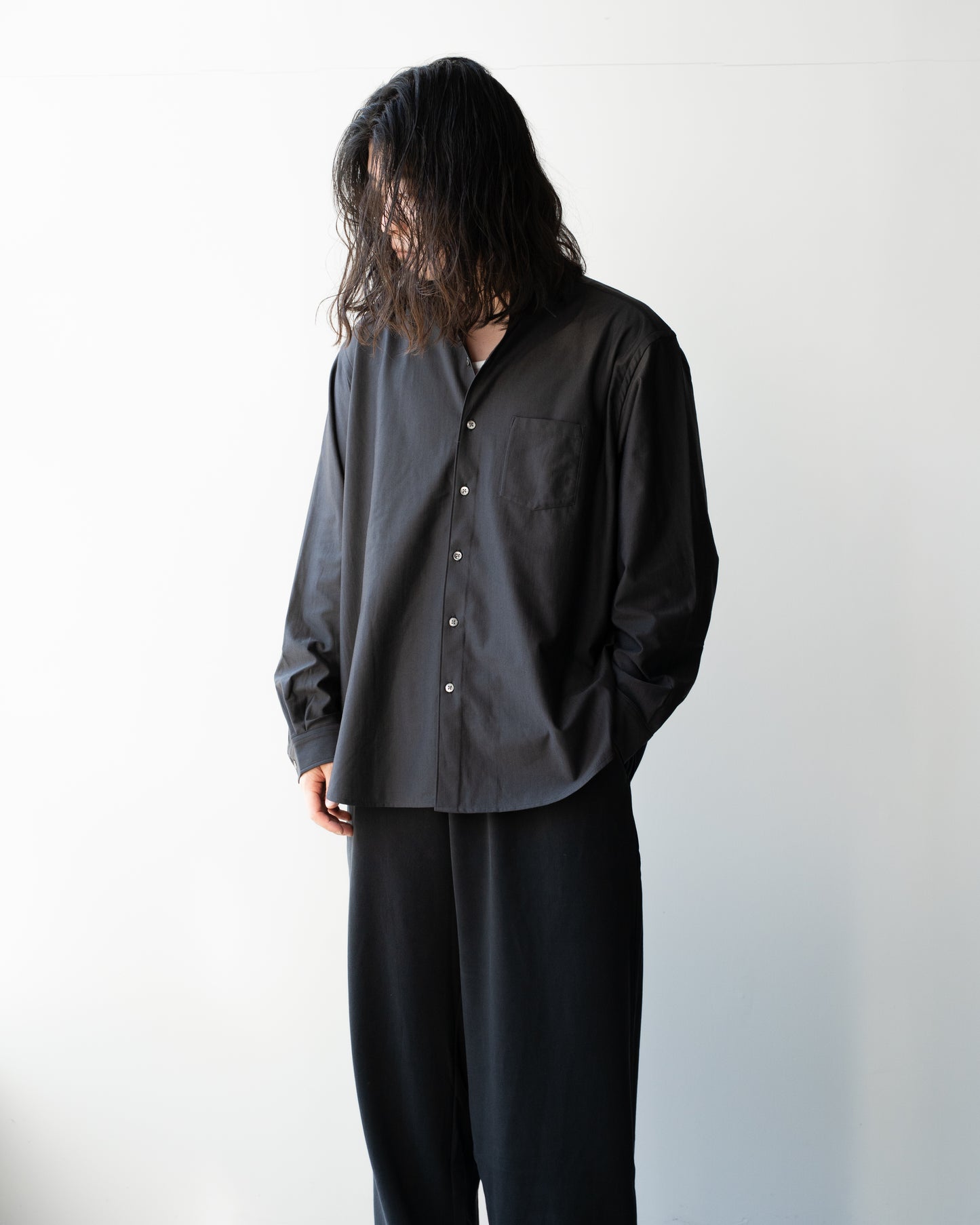 36G WOOL ATMOSPHERE SHIRT - CHARCOAL