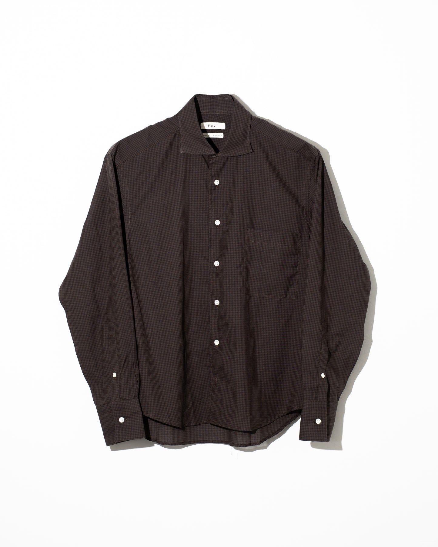 COTTON SILK CHECK SHIRT (femme)  - BROWN