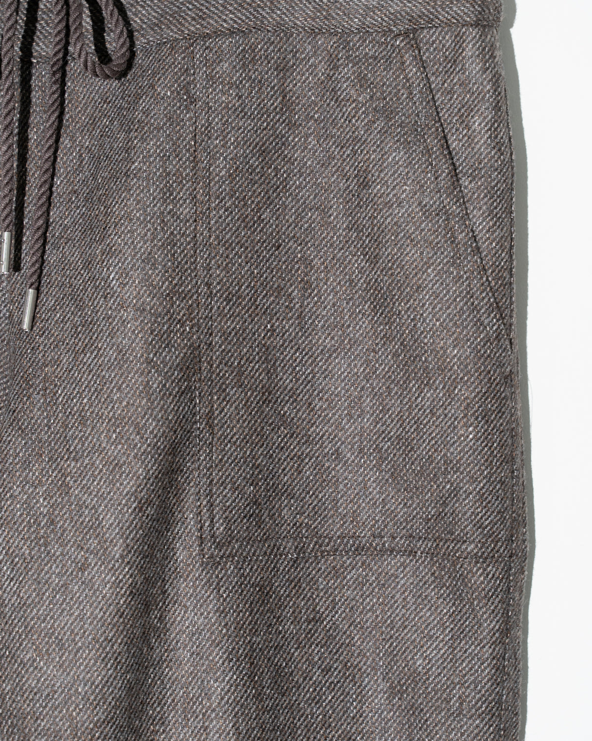 WOOL DRAWCODE PANTS - BROWN