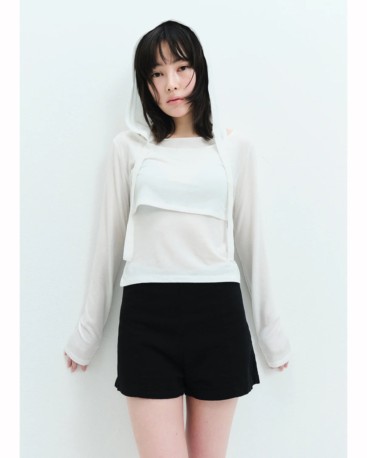 HOODIE SET TOP - WHITE