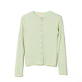 SOFT RIB SIDE STITCH CARDIGAN - LIGHT GREEN