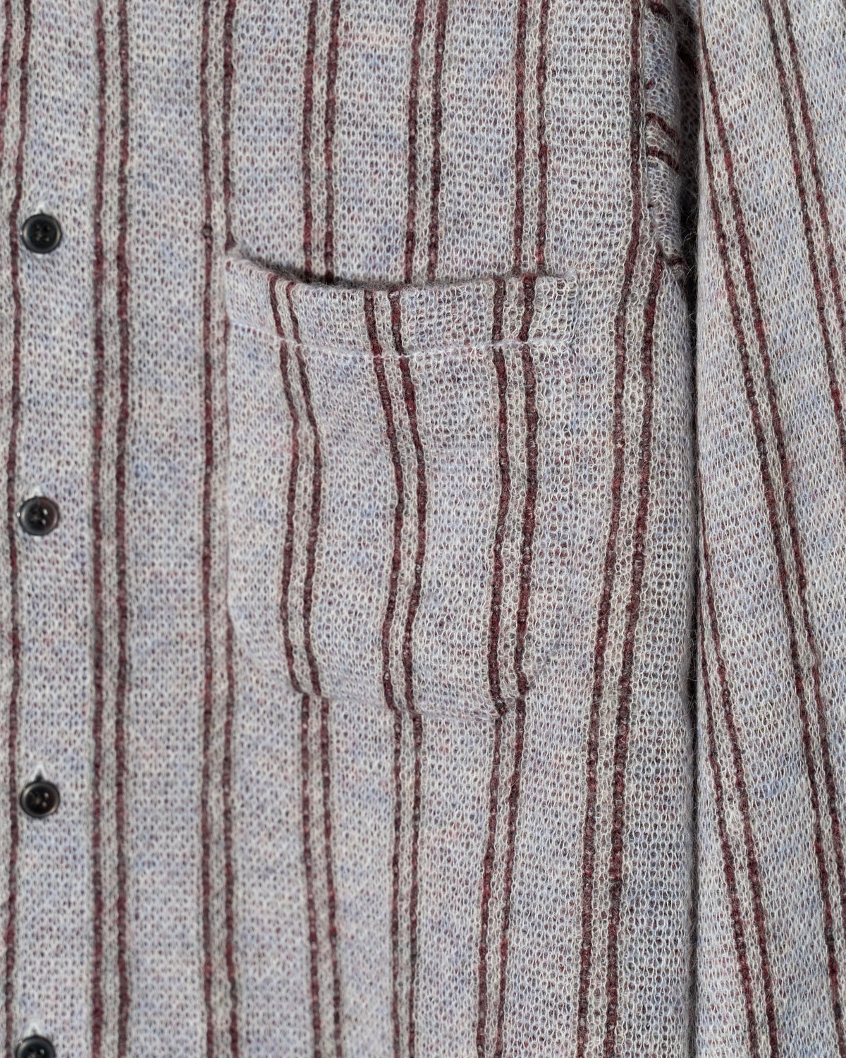MOHAIR KNIT STRIPE SHIRT - BLUE