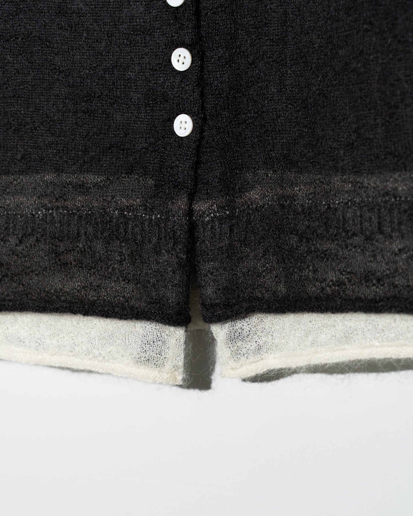 SUPER KID MOHAIR CARDIGAN - CHARCOAL