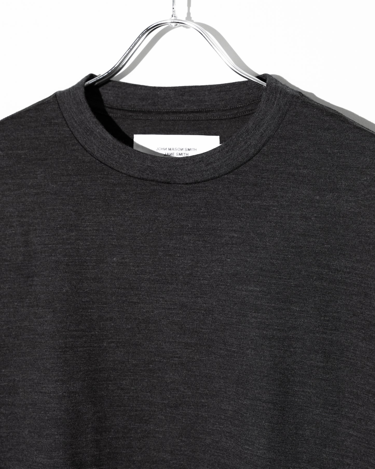 WASHABLE WOOL L/S T-SHIRT - CHARCOAL GRAY