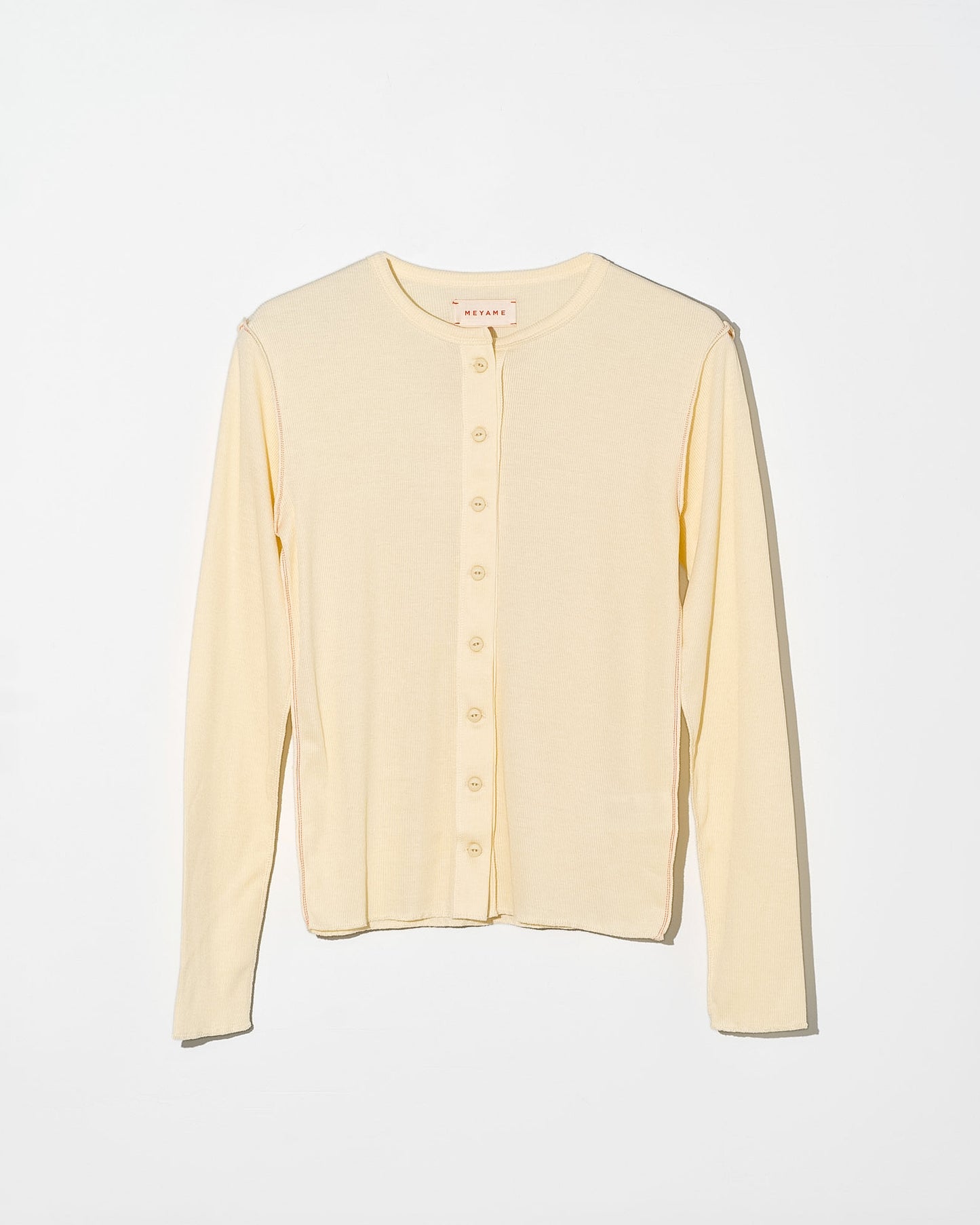 SOFT RIB SIDE STITCH CARDIGAN - CREAM